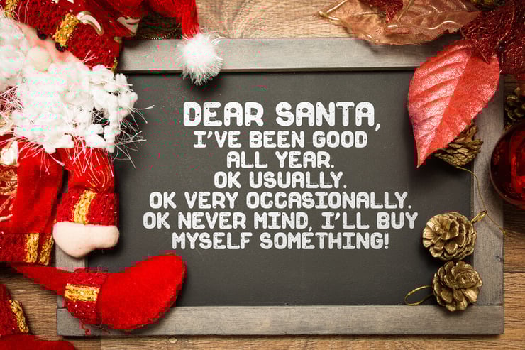 Blackboard with a Christmas Funny text in a conceptual image tiny
