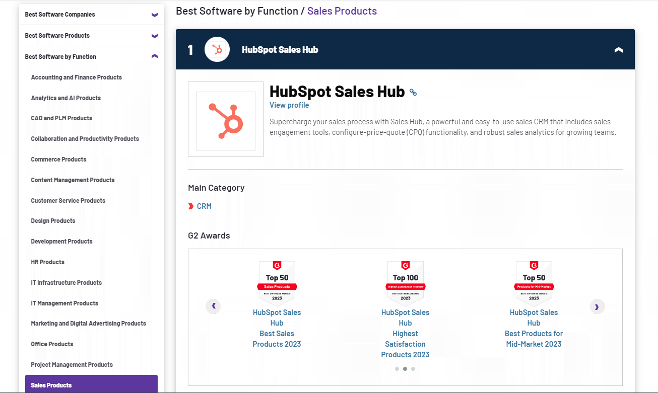 Sales Hub G2 Vende Más HubSpot